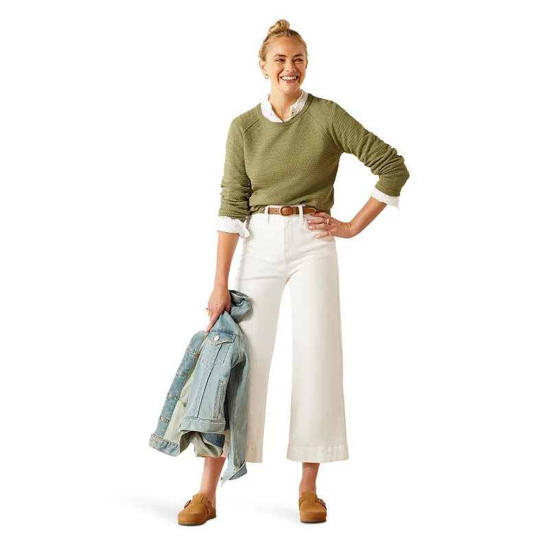 Ariat Country Cambeck Ladies Sweater - Oil Green-3