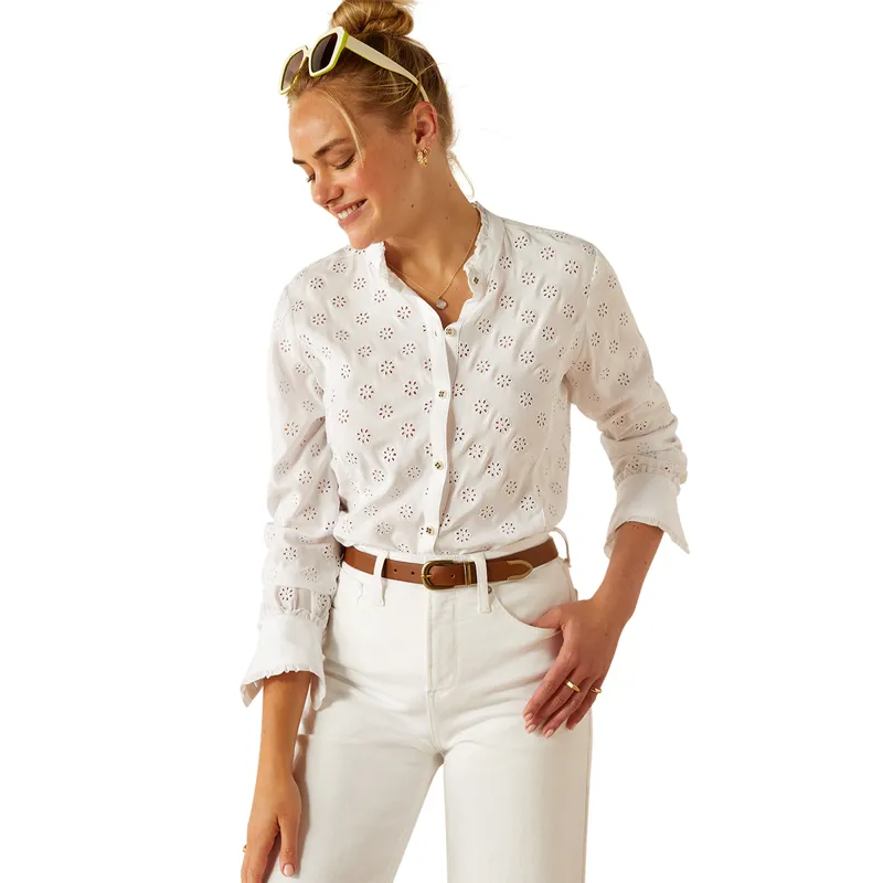 Ariat Country Clarion Ladies Blouse - White Eyelet
