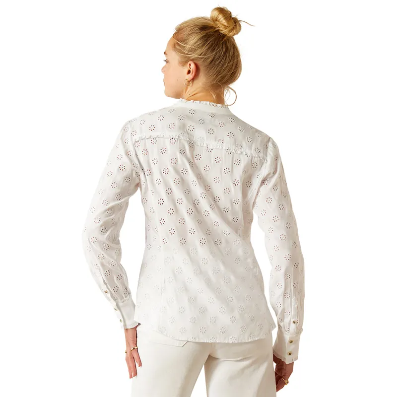 Ariat Country Clarion Ladies Blouse - White Eyelet-1