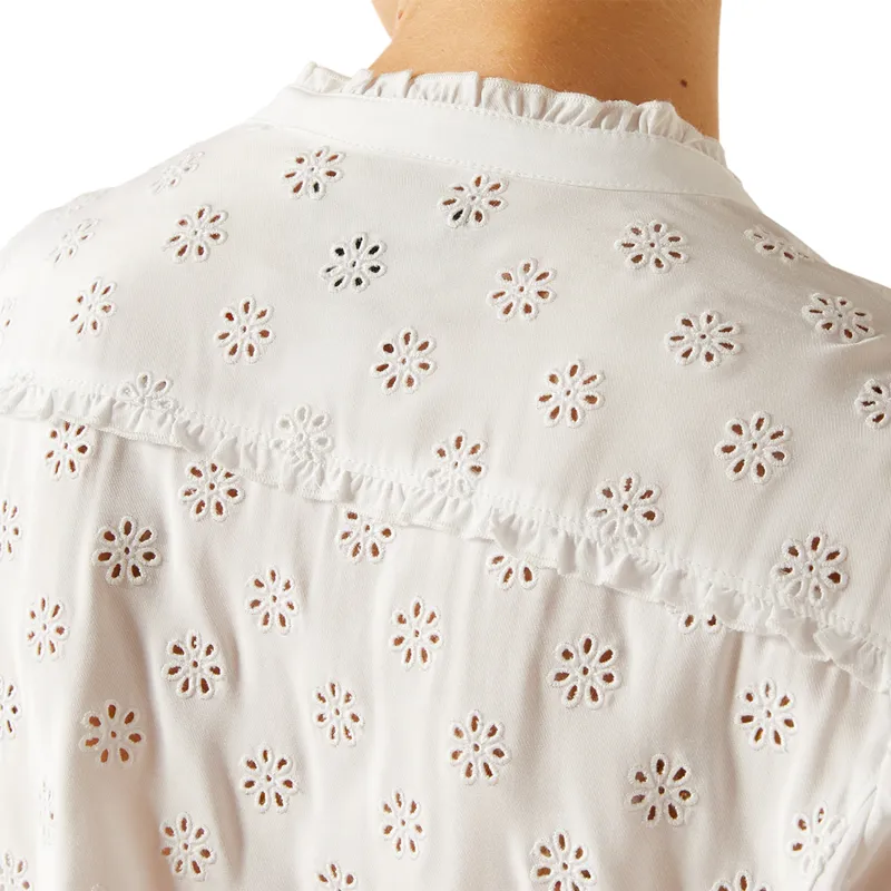 Ariat Country Clarion Ladies Blouse - White Eyelet-3