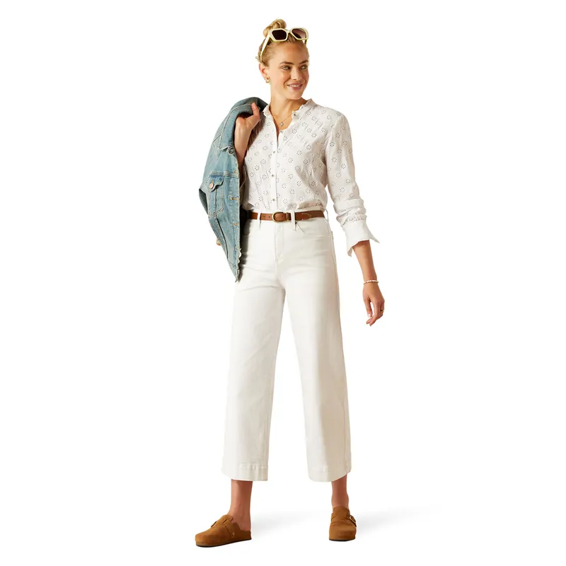 Ariat Country Clarion Ladies Blouse - White Eyelet-4