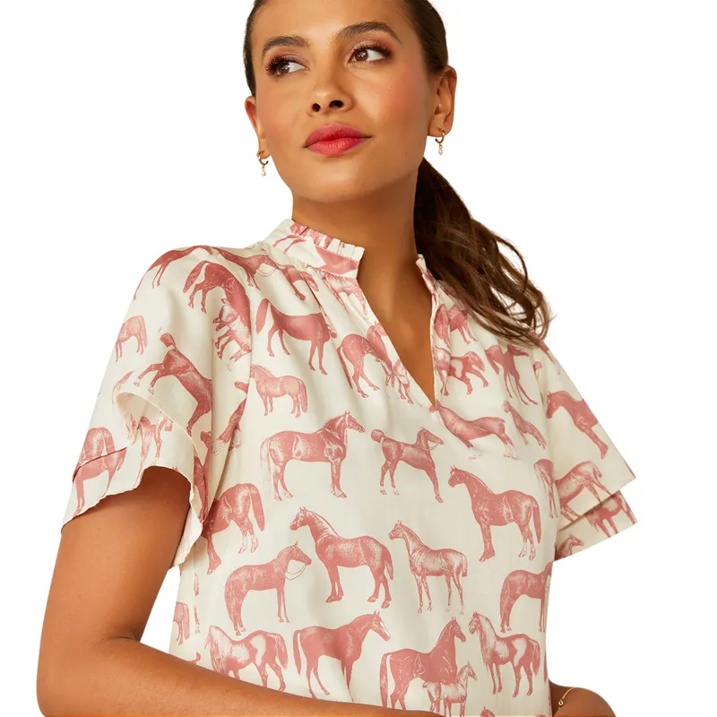 Ariat Country Iffley Ladies Midi Dress - Blushing Horse-2