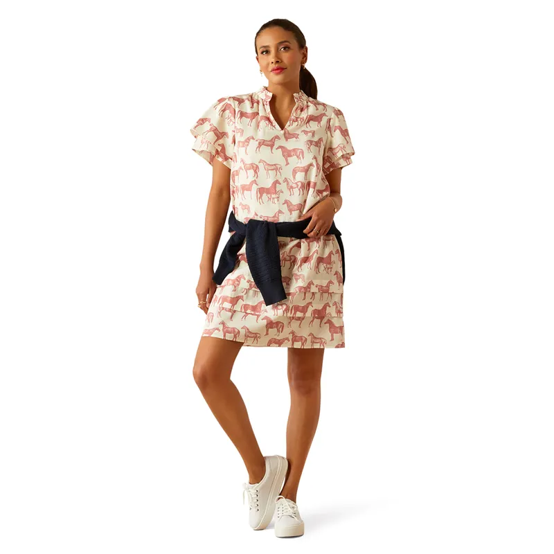 Ariat Country Iffley Ladies Midi Dress - Blushing Horse-3