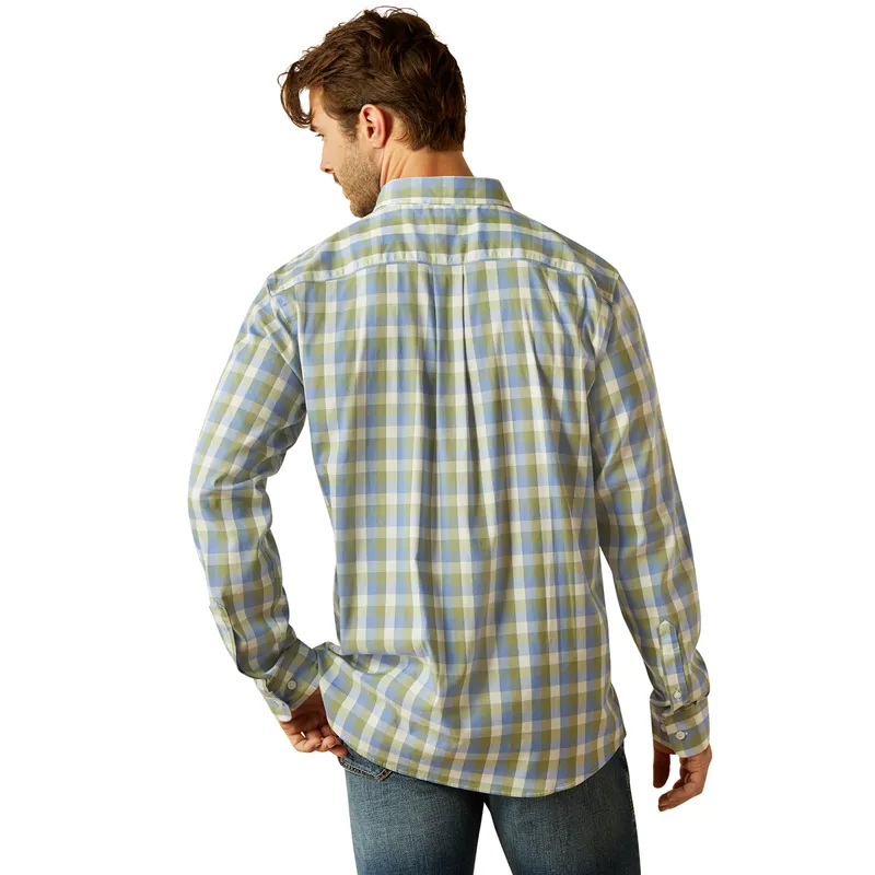 Ariat Country Napa Mens Long Sleeve Shirt - Oil Green Check-1