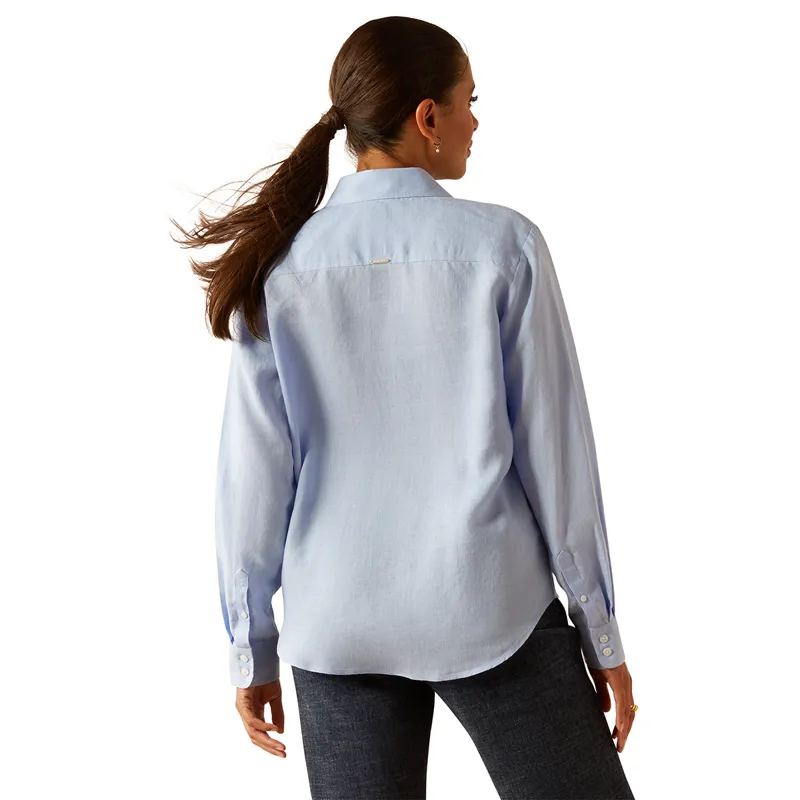 Ariat Country Pocklington Ladies Blouse - Blue Chambray-1