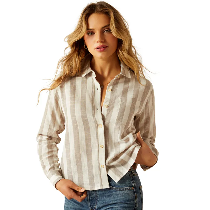 Ariat Country Rudford Ladies Shirt - Khaki Stripe