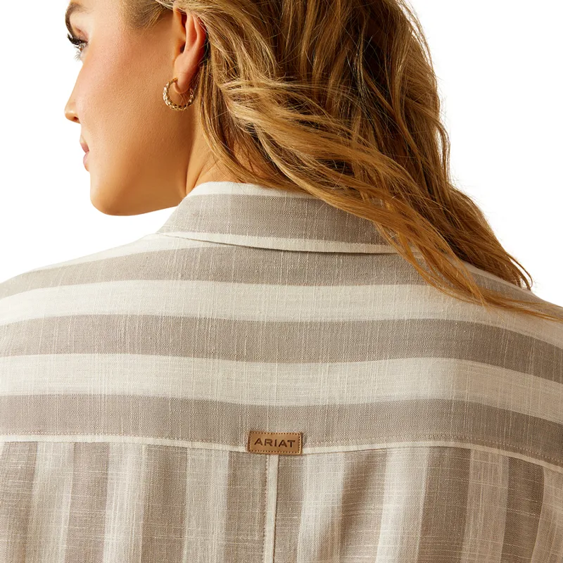 Ariat Country Rudford Ladies Shirt - Khaki Stripe-2