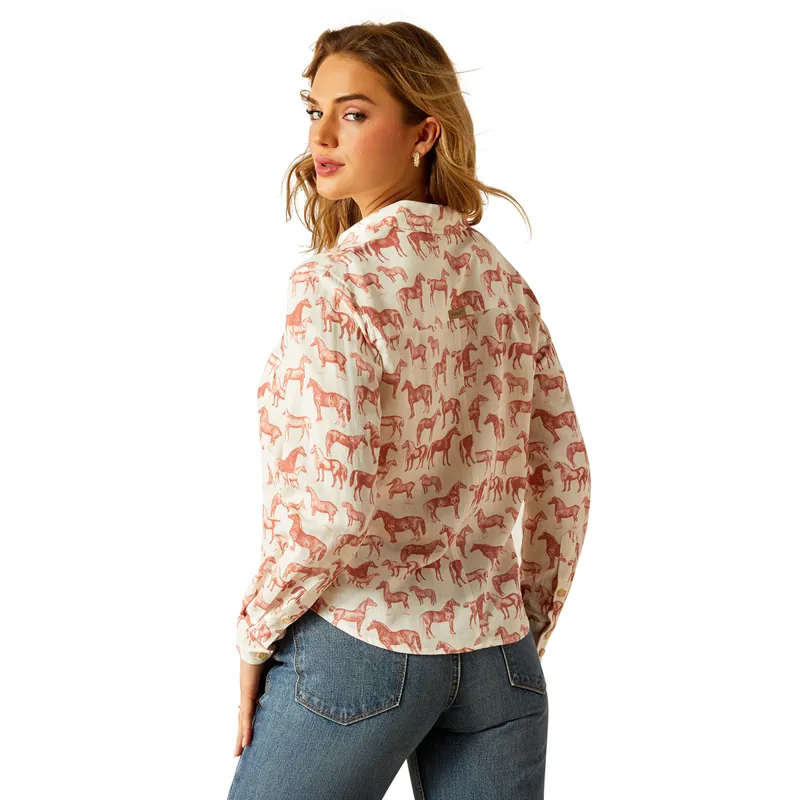 Ariat Country Rudford Ladies Shirt - Blushing Horse-1