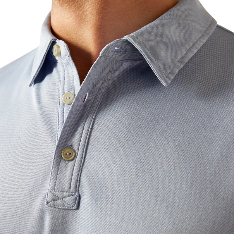 Ariat Country Shaldon Mens Polo Shirt - Chambray Blue Heather-2