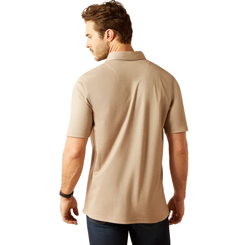 Ariat Country Shaldon Mens Polo Shirt - Silken Brown Heather-1