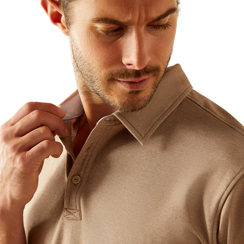 Ariat Country Shaldon Mens Polo Shirt - Silken Brown Heather-2
