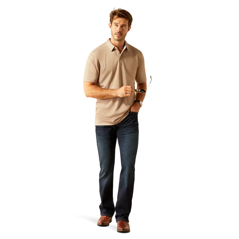 Ariat Country Shaldon Mens Polo Shirt - Silken Brown Heather-3