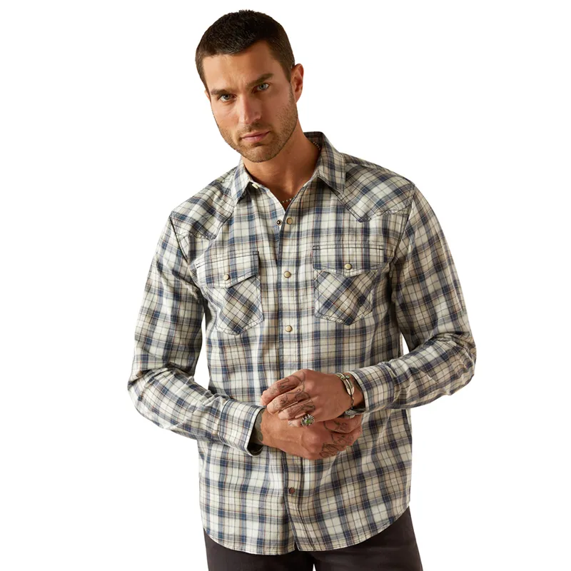 Ariat Hampton Retro Fit Long Sleeve Mens Shirt - Navy