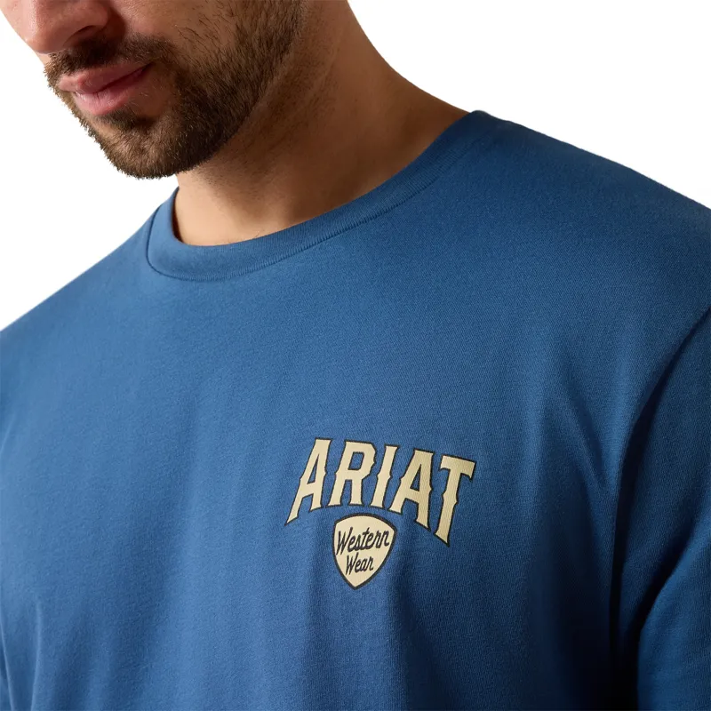 Ariat Lone Longhorn Mens Tee - Grisaille-3