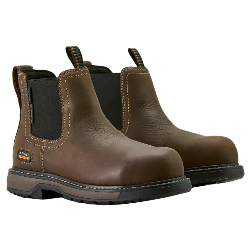 Ariat Riveter Chelsea Waterproof Womens Work Boots - Dark Brown-5