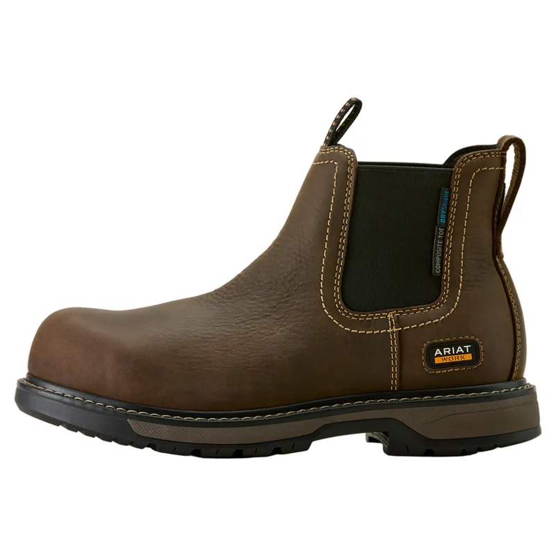 Ariat Riveter Chelsea Waterproof Womens Work Boots - Dark Brown-7