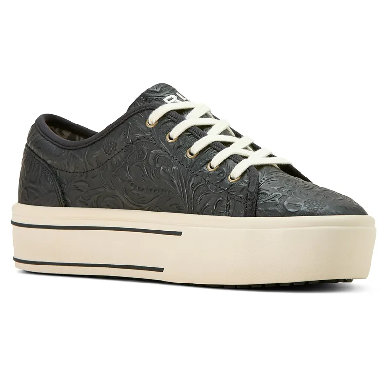 Ariat Womens Skylar Platform Trainers - Black Floral Emboss-2