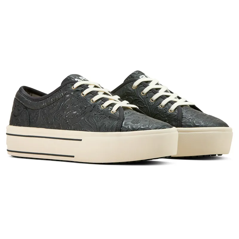 Ariat Womens Skylar Platform Trainers - Black Floral Emboss-3