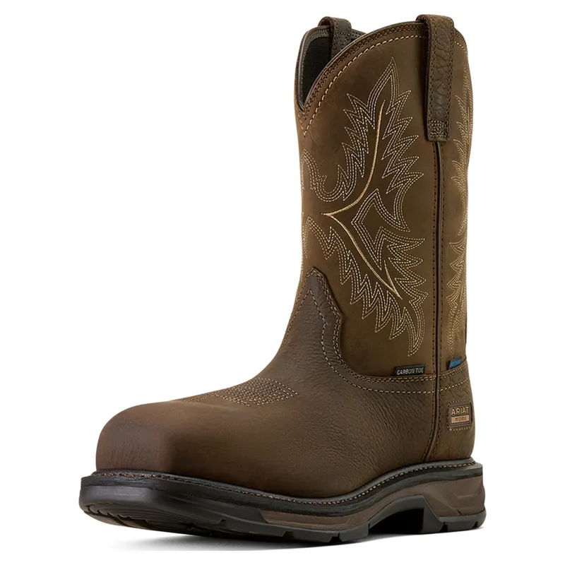 Ariat WorkHog XT Waterproof Wide Square Carbon Toe Mens Work Boots - Bruin Brown/Mocha-6