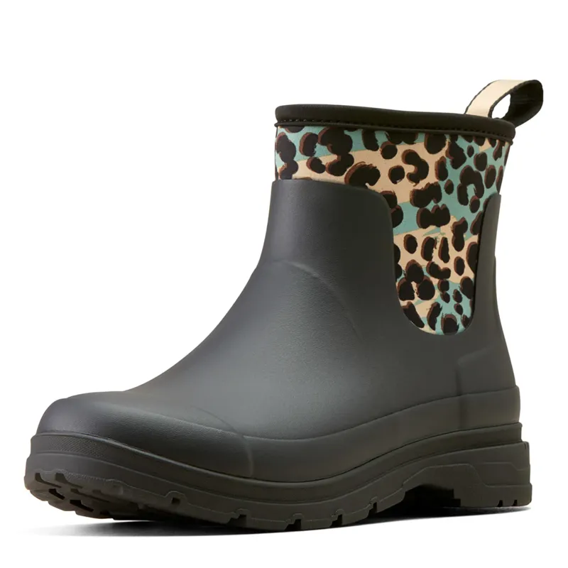 Ariat Kelmarsh Shortie Ladies Short Wellies - Black/Leopard Camo