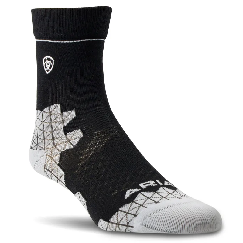 AriatTEK Devon Performance Paddock Short Riding Socks - Black/Slate