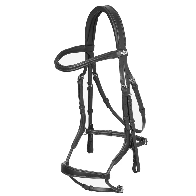 LeMieux Arika Adjustable Anatomic Noseband Bridle - Black/Silver
