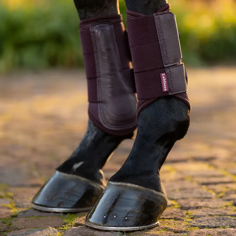 LeMieux Arika Mesh Brushing Boots - Damson-1