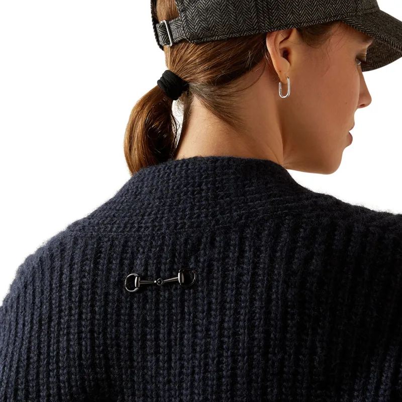 Ariat Country Arley Womens Sweater - Navy/Cream Stripe-3