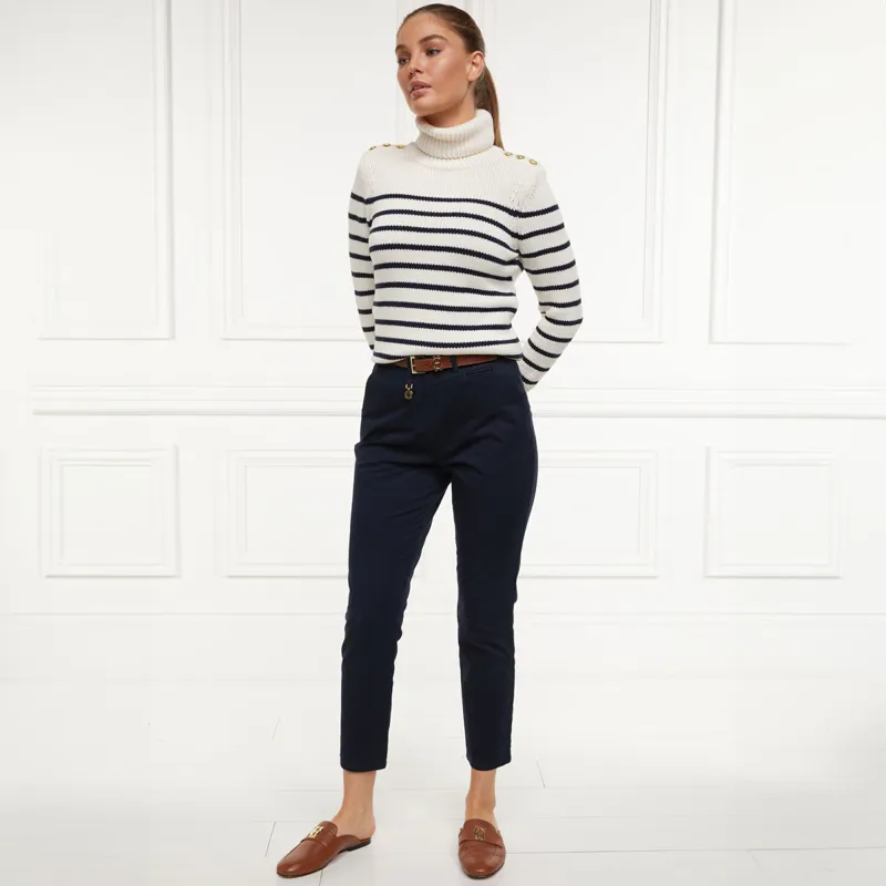 Holland Cooper Arnesby Chino Womens Trousers - Ink Navy-2