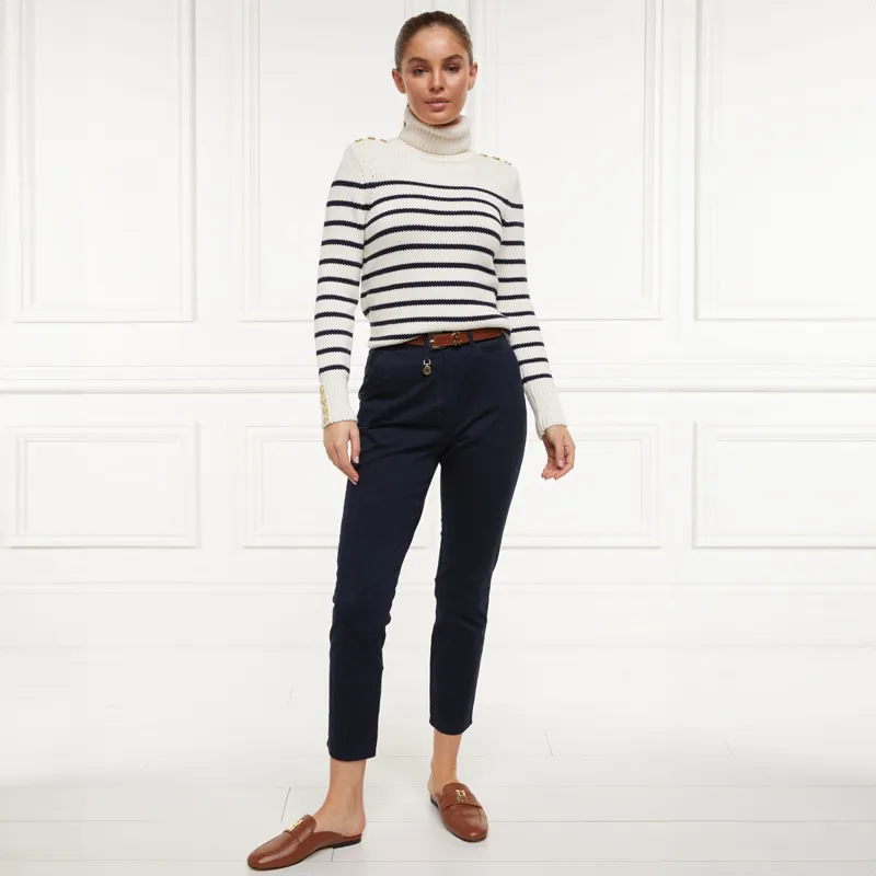 Holland Cooper Arnesby Chino Womens Trousers - Ink Navy-3