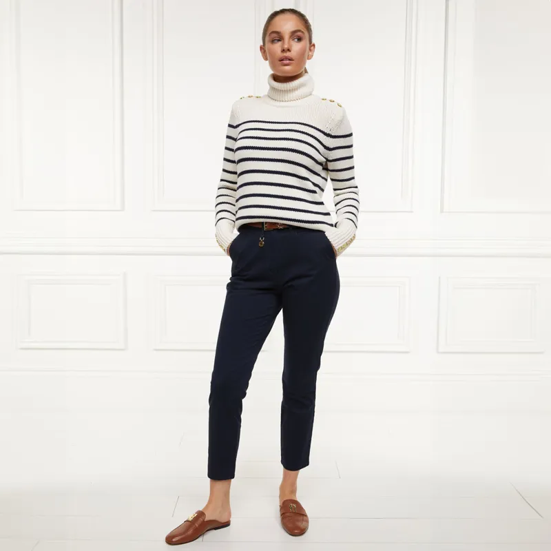 Holland Cooper Arnesby Chino Womens Trousers - Ink Navy-4