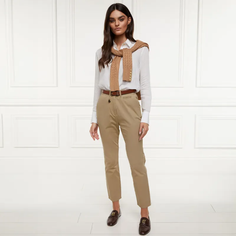 Holland Cooper Arnesby Chino Womens Trousers - Stone-7
