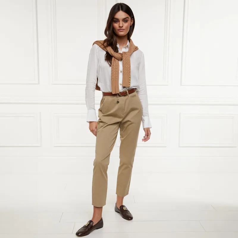 Holland Cooper Arnesby Chino Womens Trousers - Stone-8