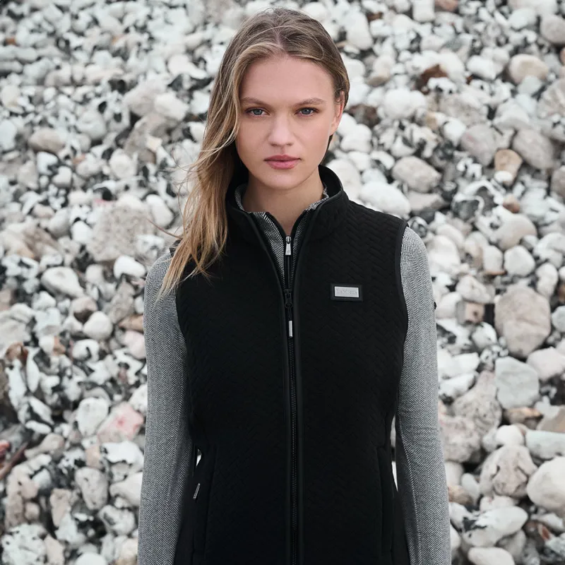 LeMieux Aspen Herringbone Womens Fleece Gilet - Black-3