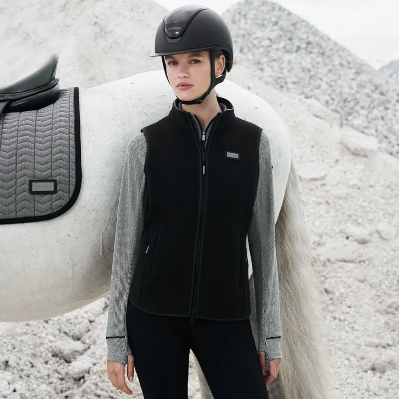 LeMieux Aspen Herringbone Womens Fleece Gilet - Black-1