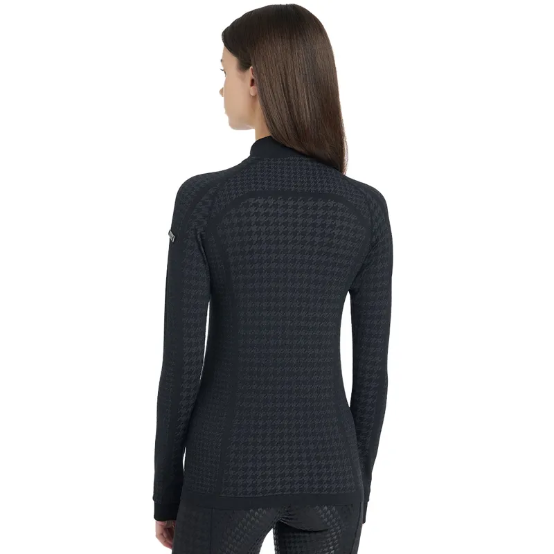 LeMieux Aspen Womens Quarter Zip Top - Houndstooth/Grey-7