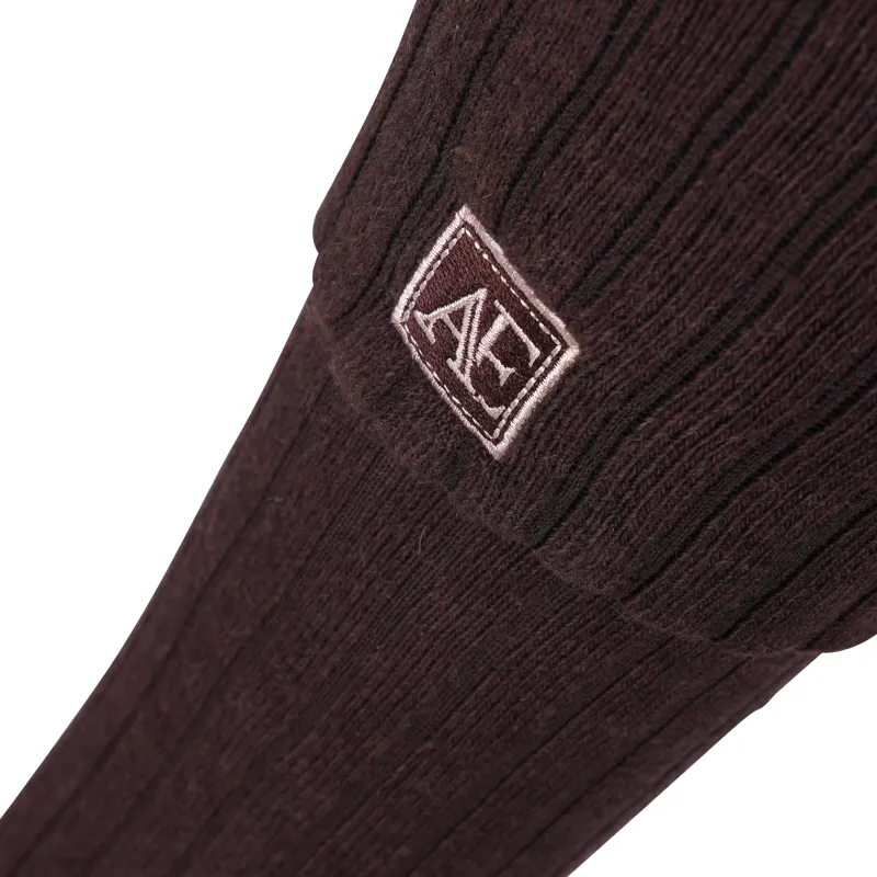 Aubrion Equestrian Womens Knitted Riding Boot Socks - Espresso-5