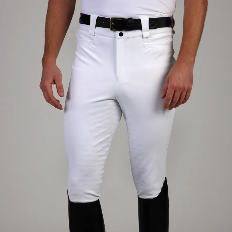 Aubrion Optima MX Mens Full Grip Breeches - White-2