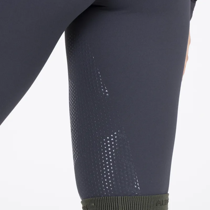Aubrion React Winter Knee Grip Womens Riding Tights - Charcoal-4