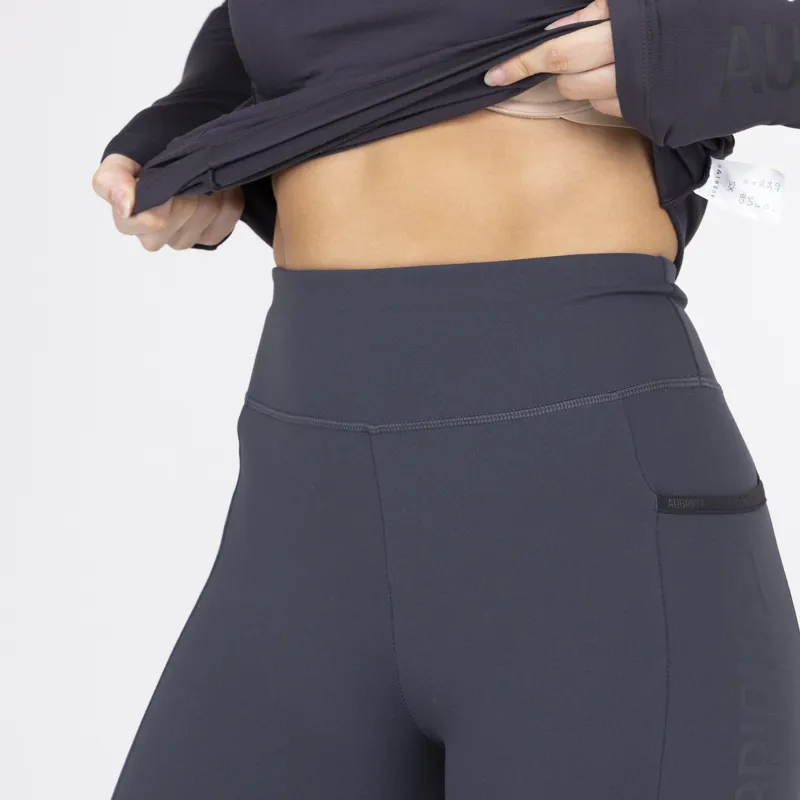 Aubrion React Winter Knee Grip Womens Riding Tights - Charcoal-5