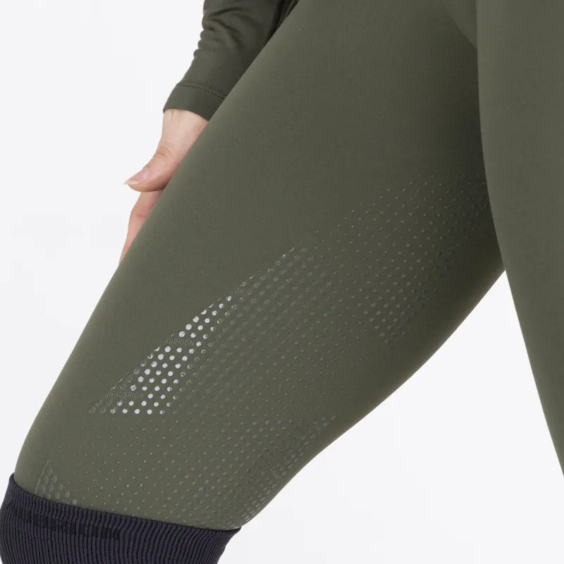 Aubrion React Winter Knee Grip Womens Riding Tights -  Khaki-3