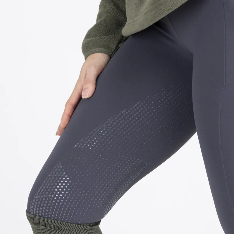 Aubrion React Winter Knee Grip Womens Riding Tights - Charcoal-6
