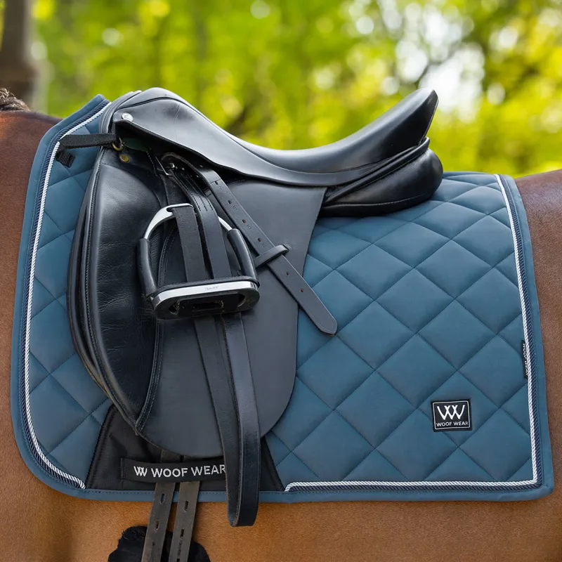 Woof Wear Vision Aura Dressage Saddlecloth - Petrol Blue-2