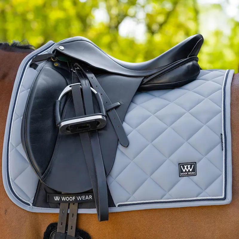 Woof Wear Vision Aura Dressage Saddlecloth - Steel Blue-2