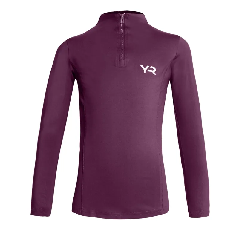 Aztec Diamond Young Rider Long Sleeve Junior Base Layer - Plum Pre-Order-1