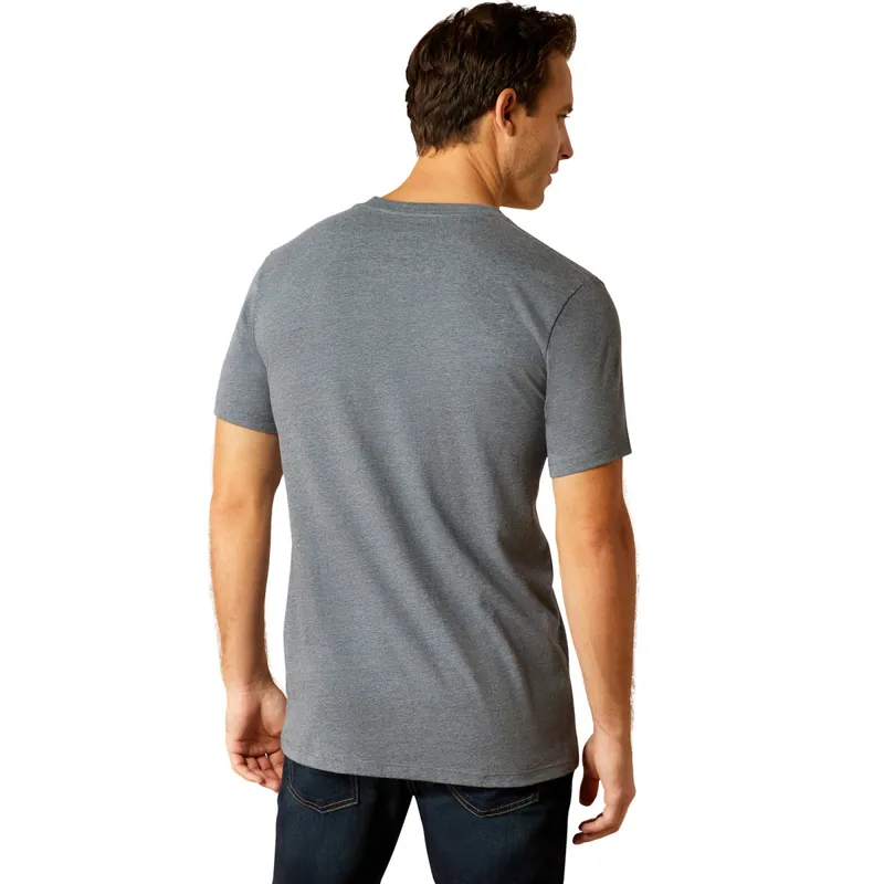 Ariat B and W Logo Mens Tee - Athletic Heather-3