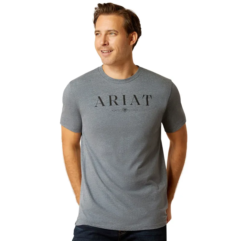 Ariat B and W Logo Mens Tee - Athletic Heather