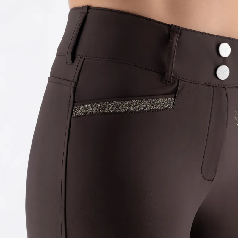 Equiline Eqcrystalef Full Grip Womens Breeches - Coffee Bean Pre-Order-2