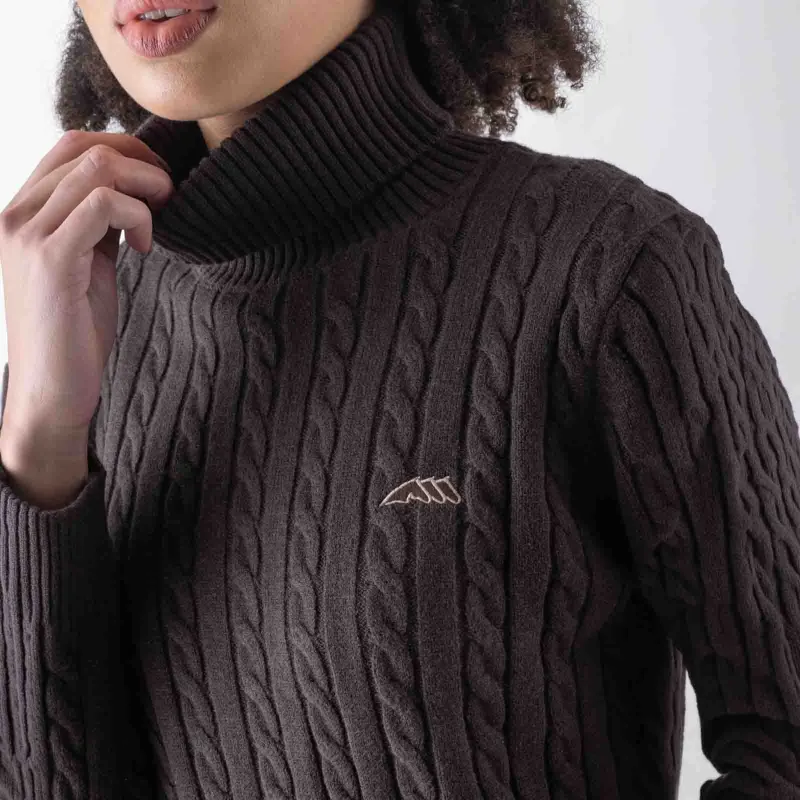 Equiline Eqlover High Neck Pullover - Coffee Bean Pre-Order-2