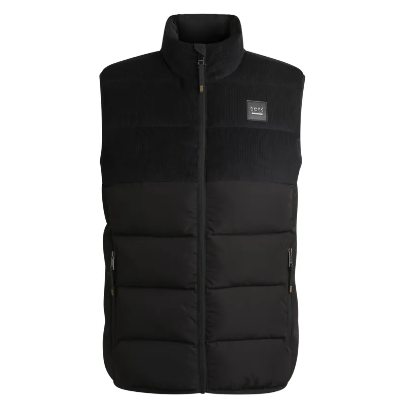 BOSS Equestrian Arthur Cord Mens Puffer Vest Gilet - Black -3